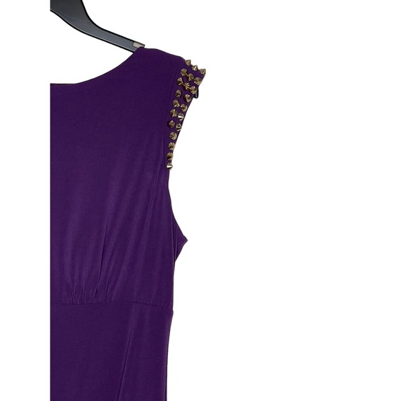 Vince Camuto Women's Bodycon Dress Studded Sleeve Back Zip Purple Size 12 - Picture 2 of 11
